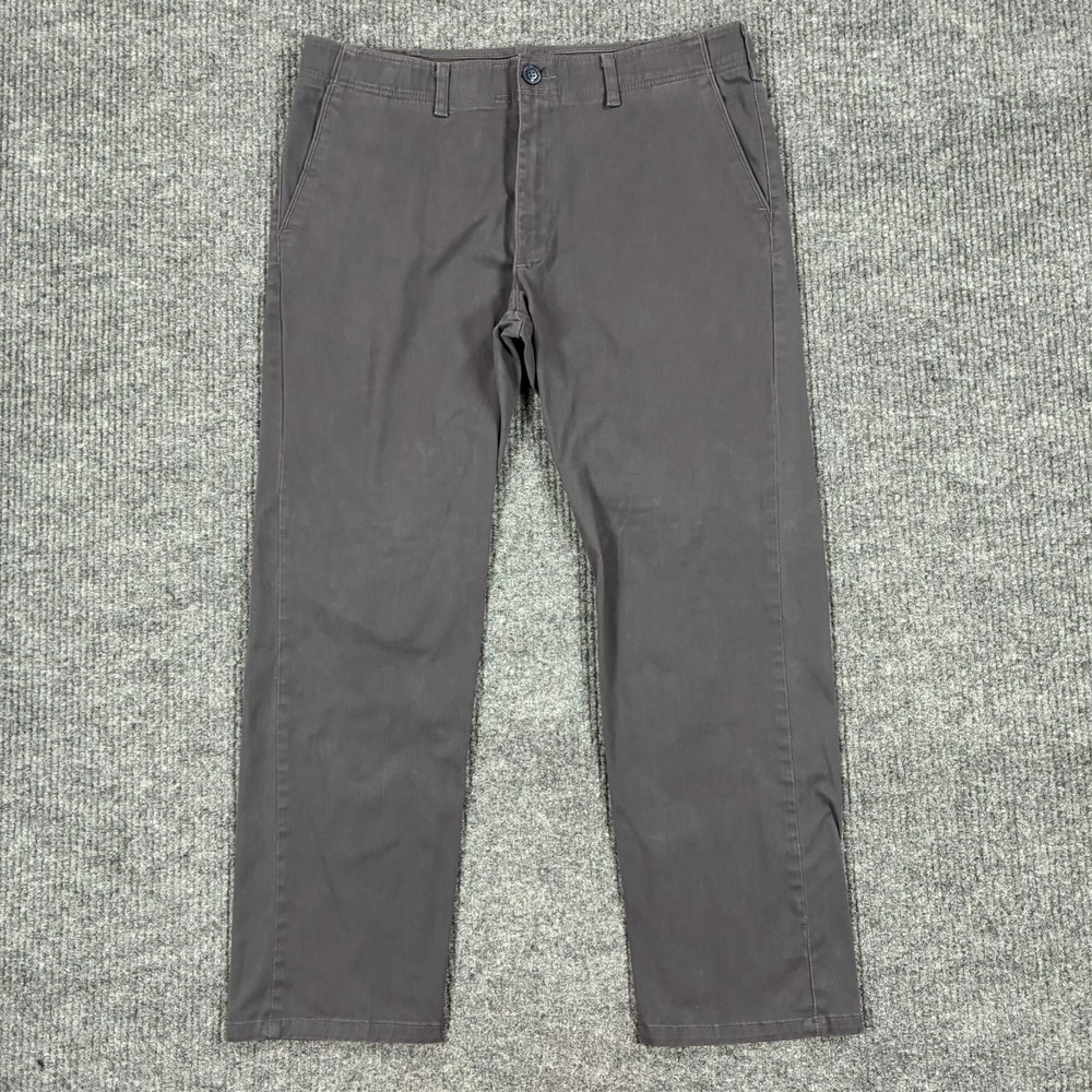 Lee Extreme Motion Straight Fit Tapered Leg Pants Mens 36x30 Gray Flat Front